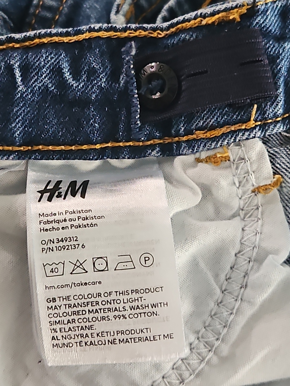 H&M Baby Kids Blue Denim Shorts - Distressed Style Size 3t Unisex Boys Girls - Picture 4 of 4